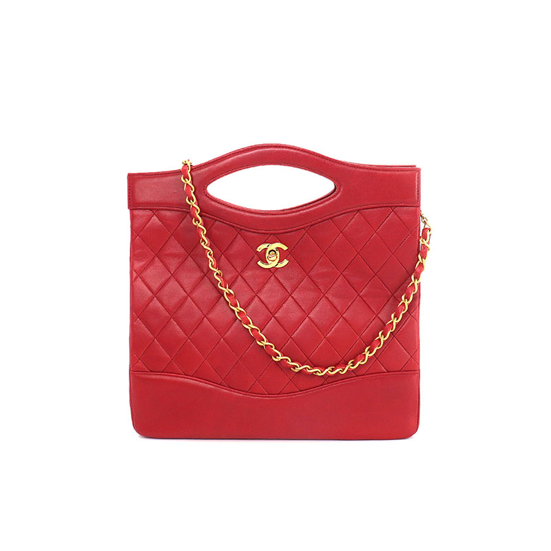 Chanel Vintage 31 Bag 红色皮革手提包/单肩包 中
