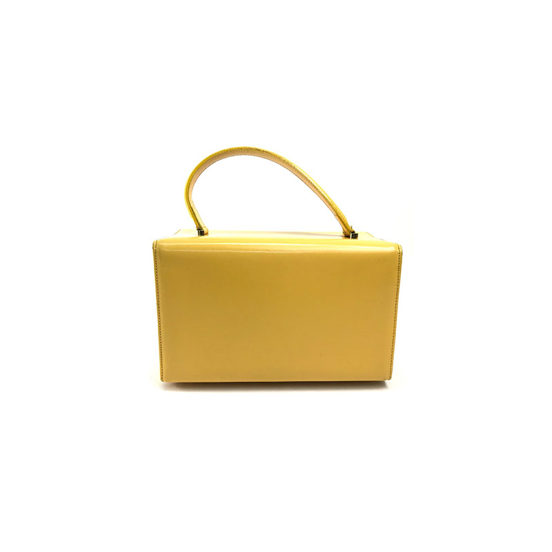 Versace Sunburst 黄色徽标吊饰盒子手提包 小
